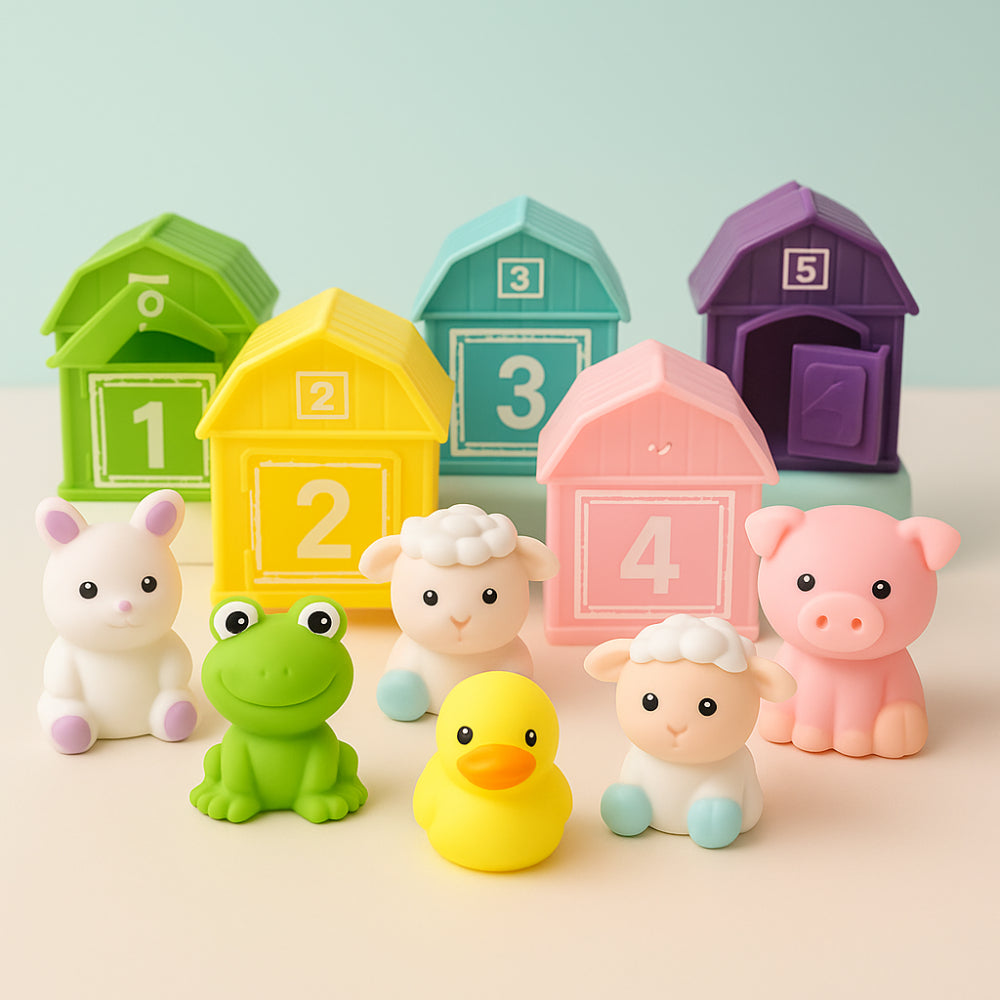 Montessori Farm Animal Toy Set Educational Learning Play