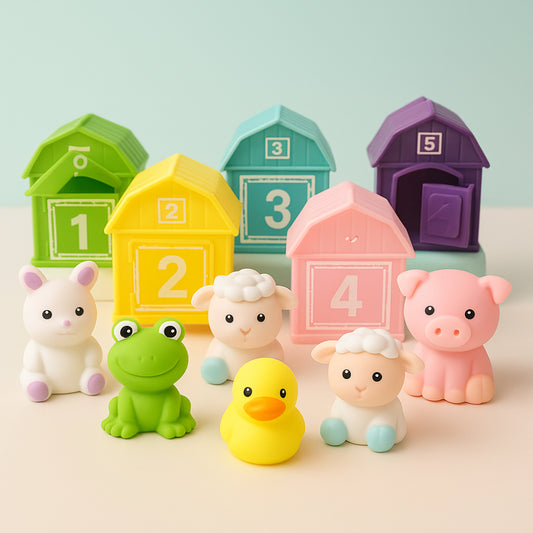 Montessori Farm Animal Toy Set Educational Learning Play