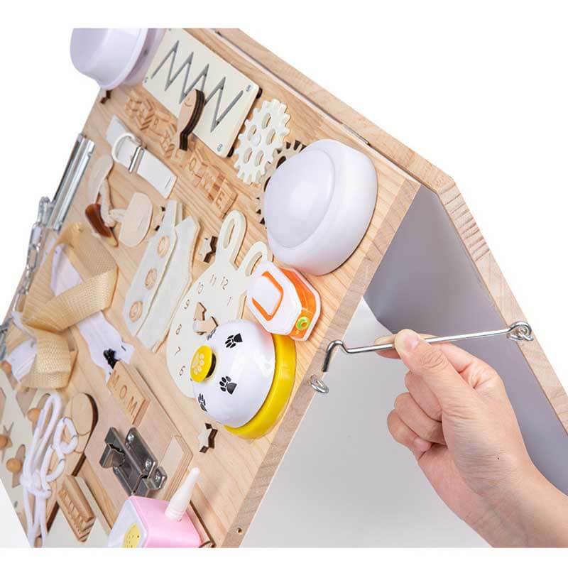 Montessori Busy Board - Wooden Activity Board for Toddlers 12x18 Inches 2