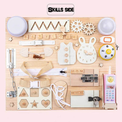 Montessori Busy Board - Wooden Activity Board for Toddlers 12x18 Inches 3