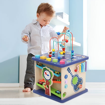 Montessori Wooden Activity House Educational Toy Fine Motor Skills