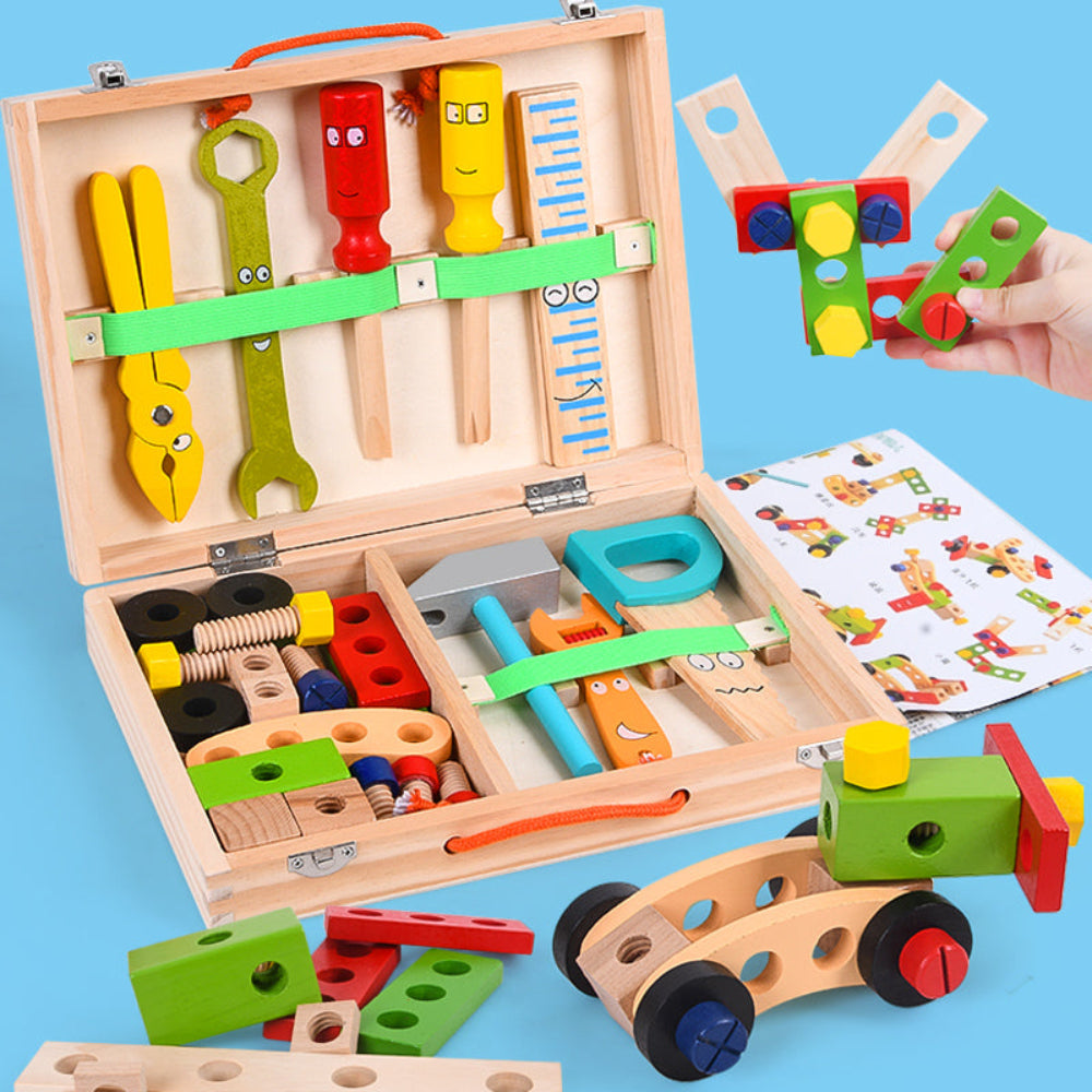 Montessori Wooden Toolbox Creative Kids Set 0