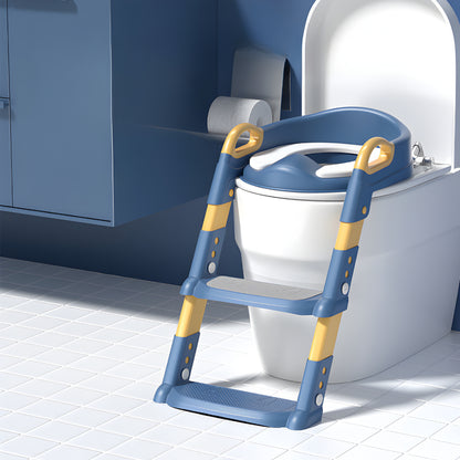 Toddler Potty Training Seat Ladder Adjustable Foldable Toilet Chair