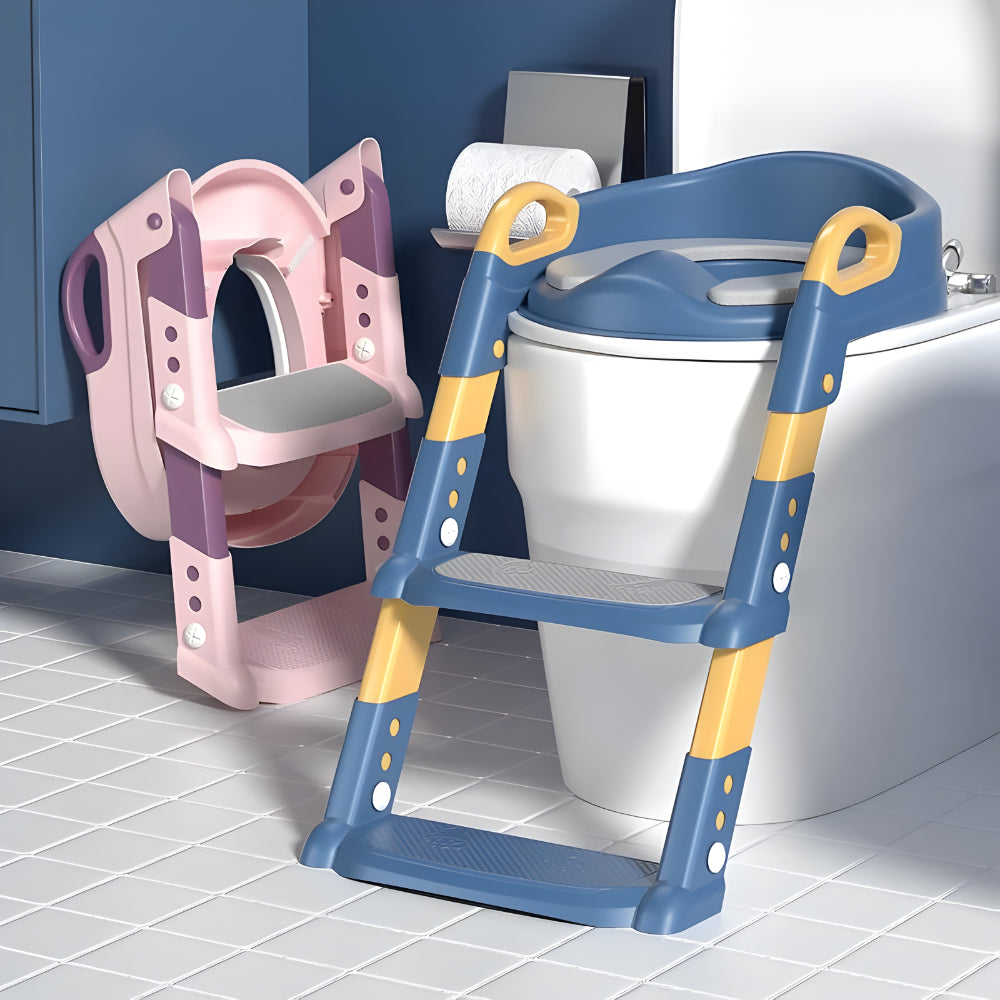 Toddler Potty Training Seat Ladder Adjustable Foldable Toilet Chair