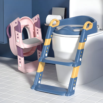 Toddler Potty Training Seat Ladder Adjustable Foldable Toilet Chair