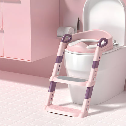 Toddler Potty Training Seat Ladder Adjustable Foldable Toilet Chair