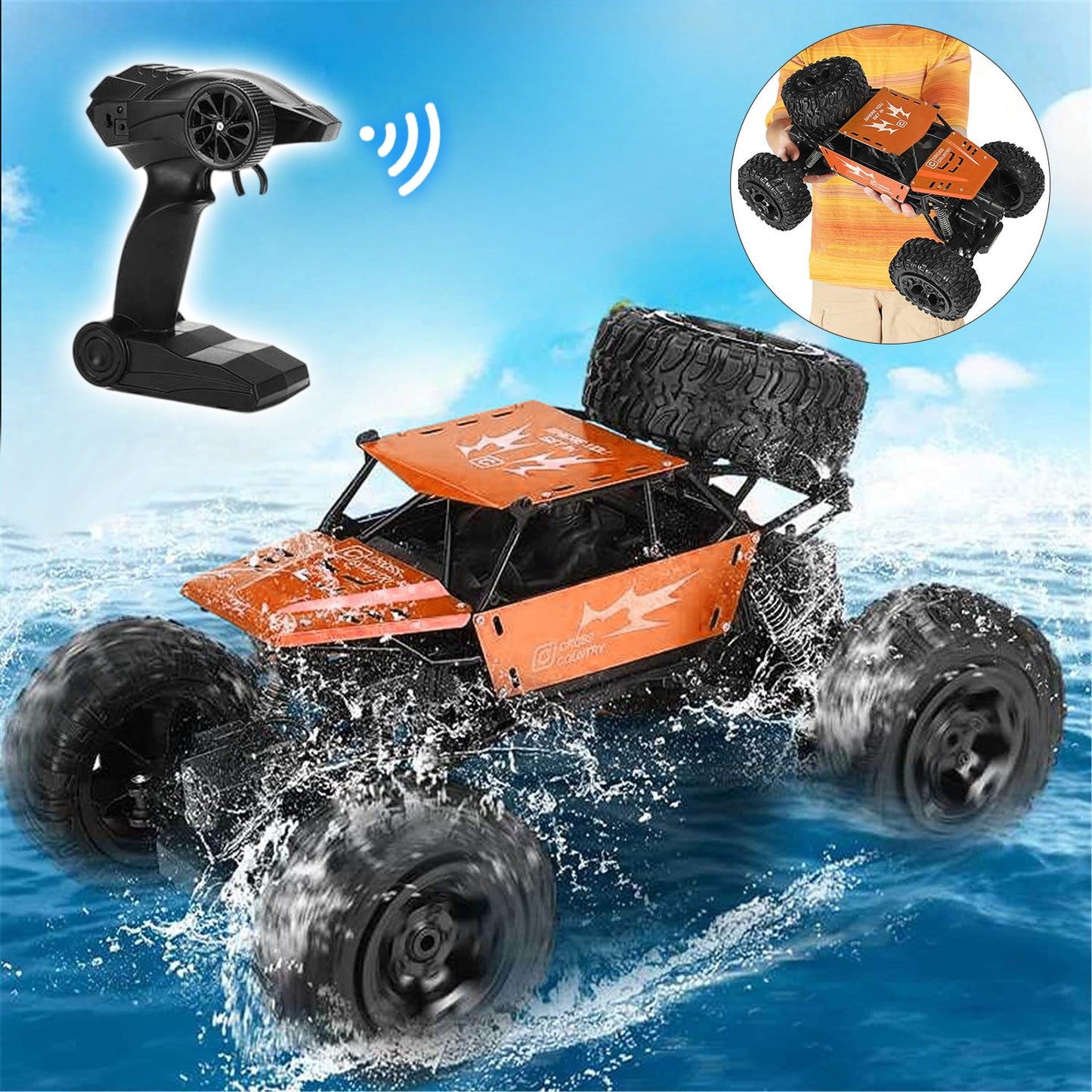 RC Truck Amphibious 1/8 Scale Waterproof 4WD Off-Road Vehicle 2