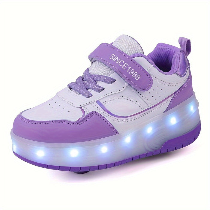 Sneakers with Wheels Kids Light Up Roller Shoes Fun Design 1