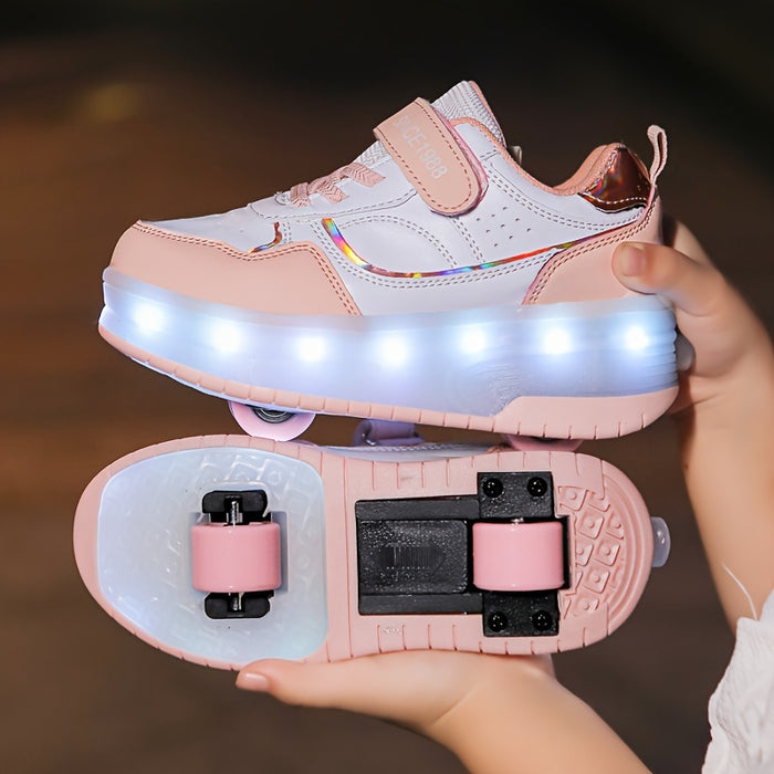 Sneakers with Wheels Kids Light Up Roller Shoes Fun Design 7
