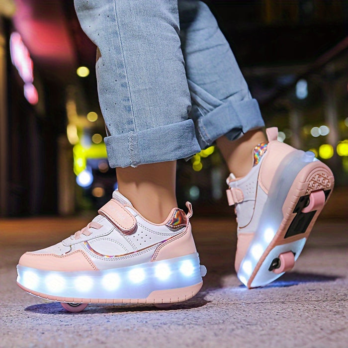 Sneakers with Wheels Kids Light Up Roller Shoes Fun Design 8
