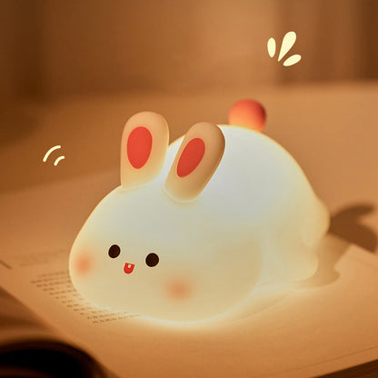 Squishy Silicone LED Night Light for Kids - Rechargeable Portable Lamp 0