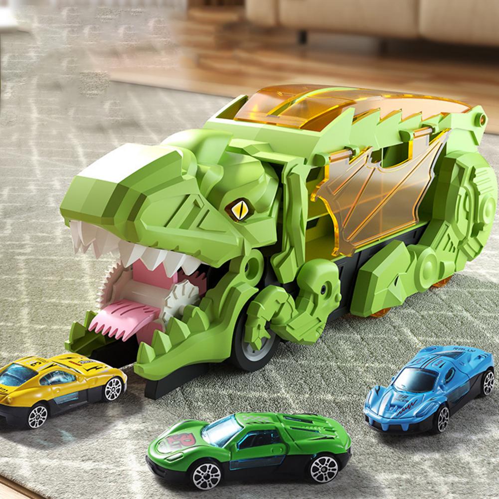 Transforming Dinosaur Truck Toy with Racing Tracks for Kids 4