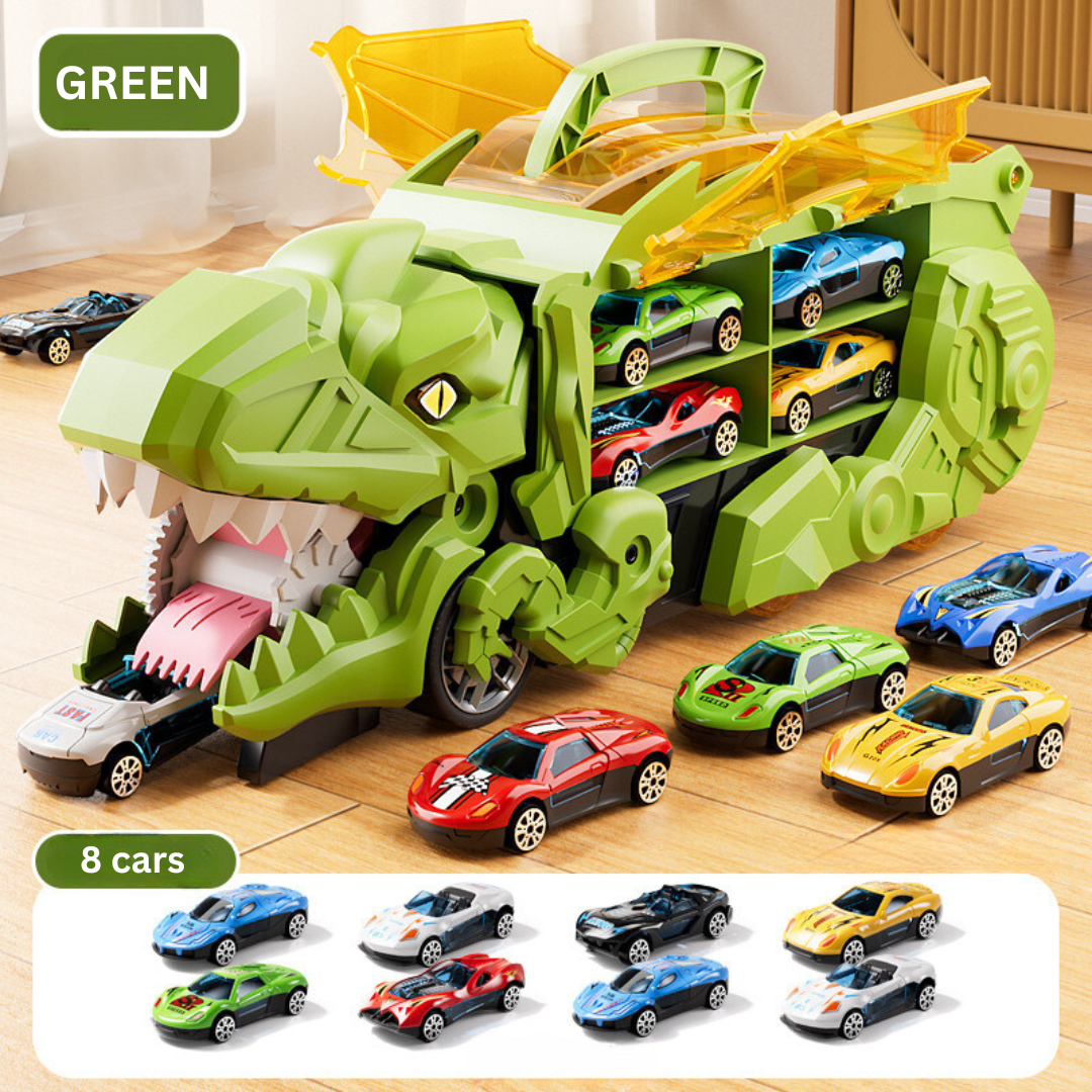 Transforming Dinosaur Truck Toy with Racing Tracks for Kids 5