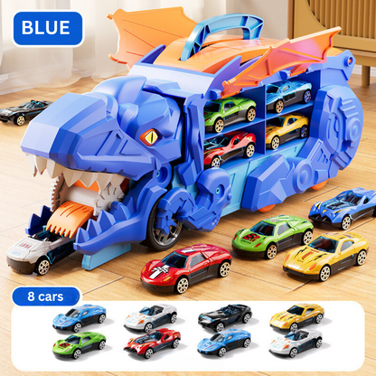 Transforming Dinosaur Truck Toy with Racing Tracks for Kids 6