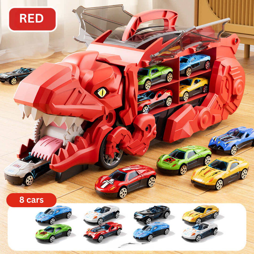 Transforming Dinosaur Truck Toy with Racing Tracks for Kids 7