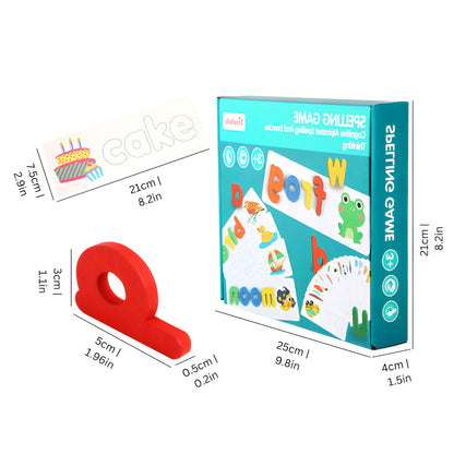 Wooden Alphabet Learning Game Kids Educational Spelling Toy Set