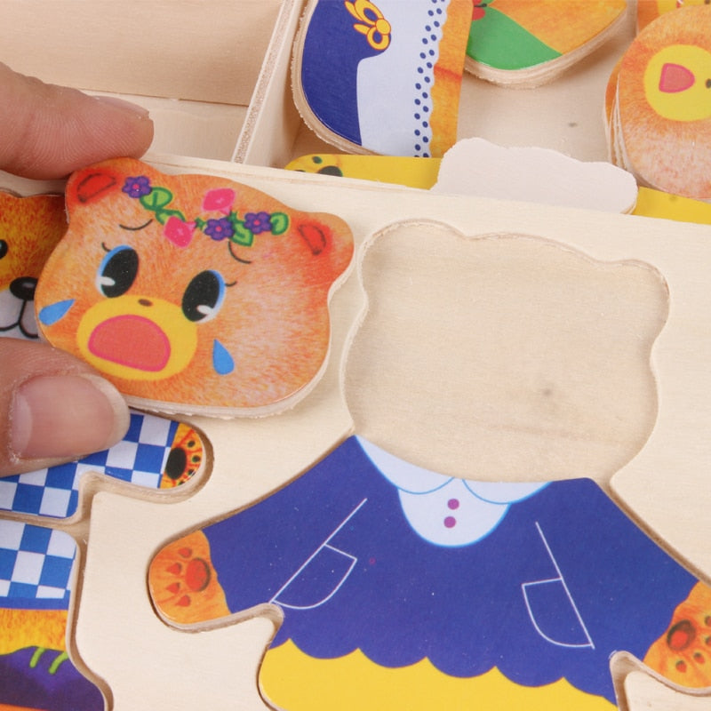 Wooden Dress-Up Puzzle Toy for Kids - Creative Outfit Game 3