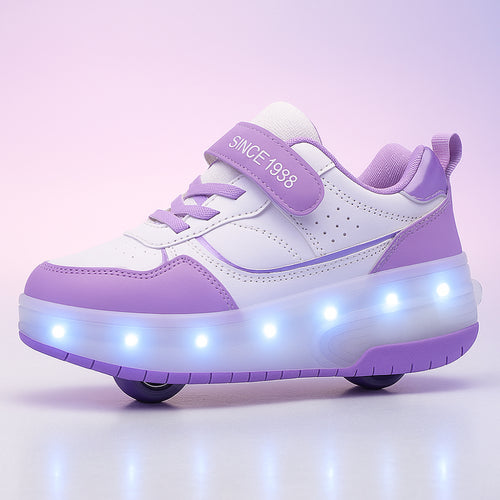 Light Up Roller Sneakers Kids Breathable Comfortable Shoes