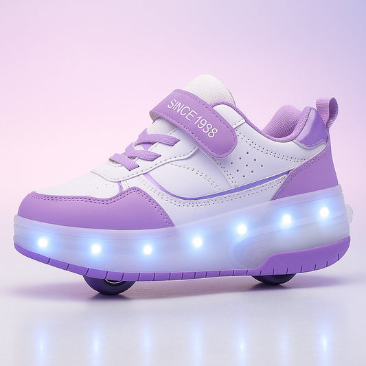 Light Up Roller Sneakers Kids Breathable Comfortable Shoes