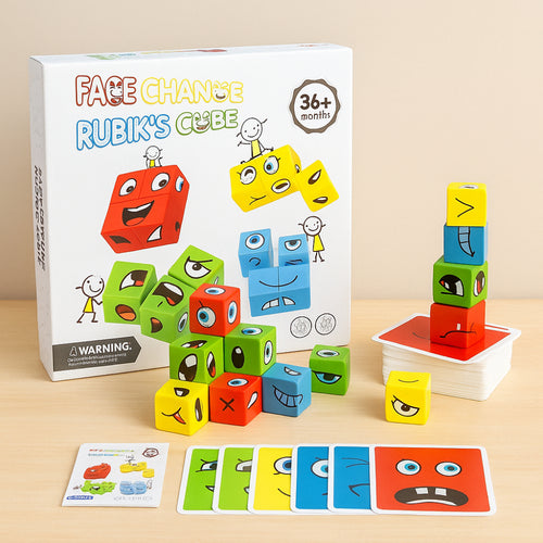 Colorful Wooden Puzzle Blocks Educational Toy Safe Fun Play