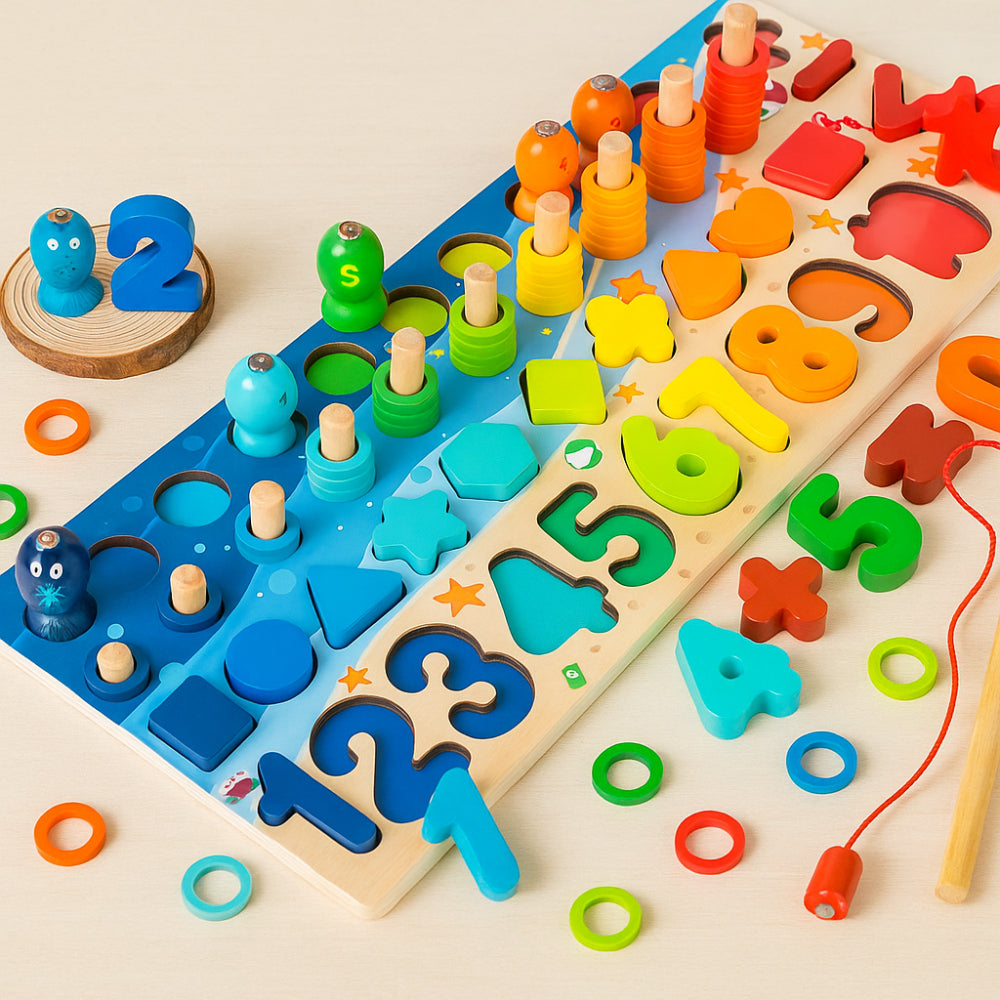 Montessori Wooden Game Board Cognitive Skills Safe Fun Learning