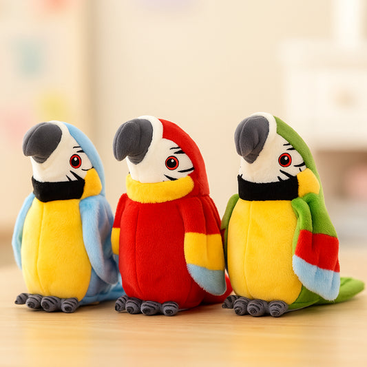 Interactive Talking Parrot Toy Kids Educational Voice Mimic Plush