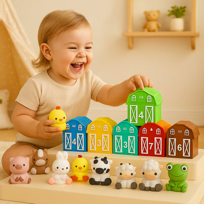 Montessori Farm Animal Toy Set Educational Learning Play