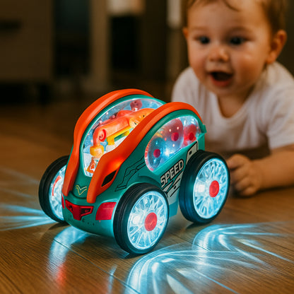 LED Gear Car Toy Kids Electric 360° Spinning Light Up Vehicle