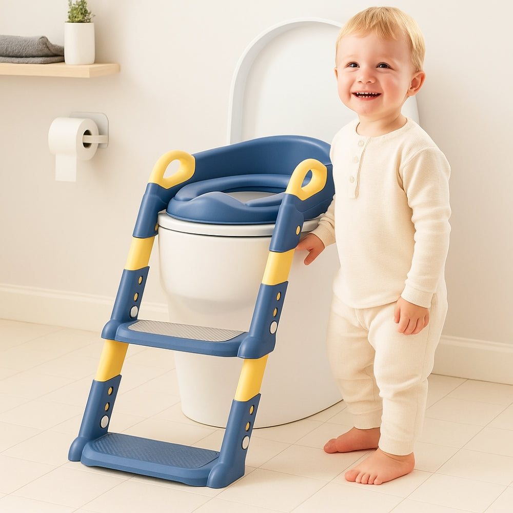 Toddler Potty Training Seat Ladder Adjustable Foldable Toilet Chair