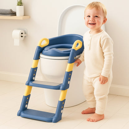 Toddler Potty Training Seat Ladder Adjustable Foldable Toilet Chair