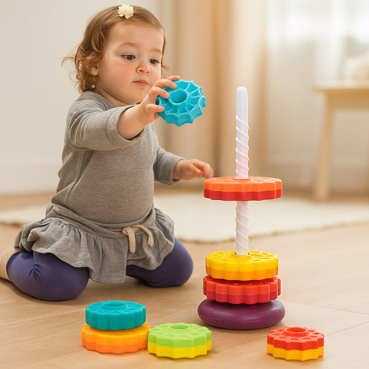 Color Stacking Tower Toy Kids Educational Motor Skill Learning