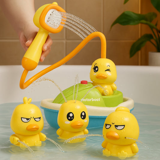 Baby Bath Toy Duck Fountain Interactive Water Play Set