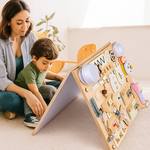 Montessori Wooden Busy Board Educational Fine Motor Learning Toy