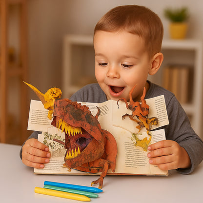 Kids Dinosaur Pop Up Book 3D Interactive Educational Learning Gift