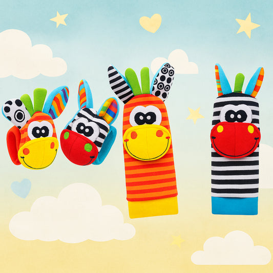 Baby Sensory Rattle Socks Wristbands Developmental Learning Toy