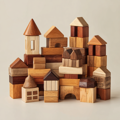 Build & Learn Wooden Blocks – 50-Piece Set
