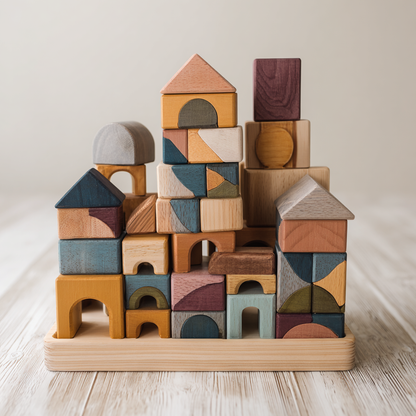 Build & Learn Wooden Blocks – 50-Piece Set