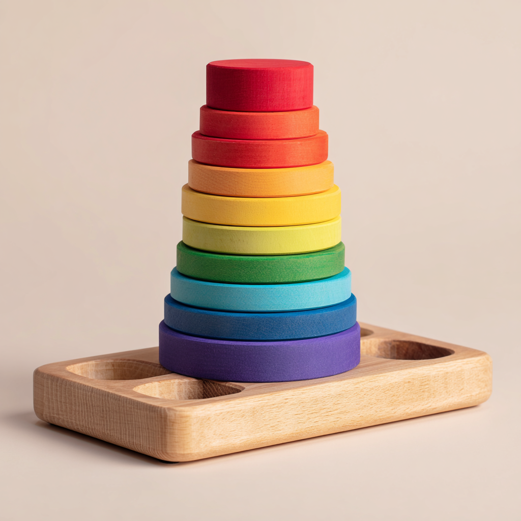 Rainbow Stack Tower for Montessori Balancing Fun