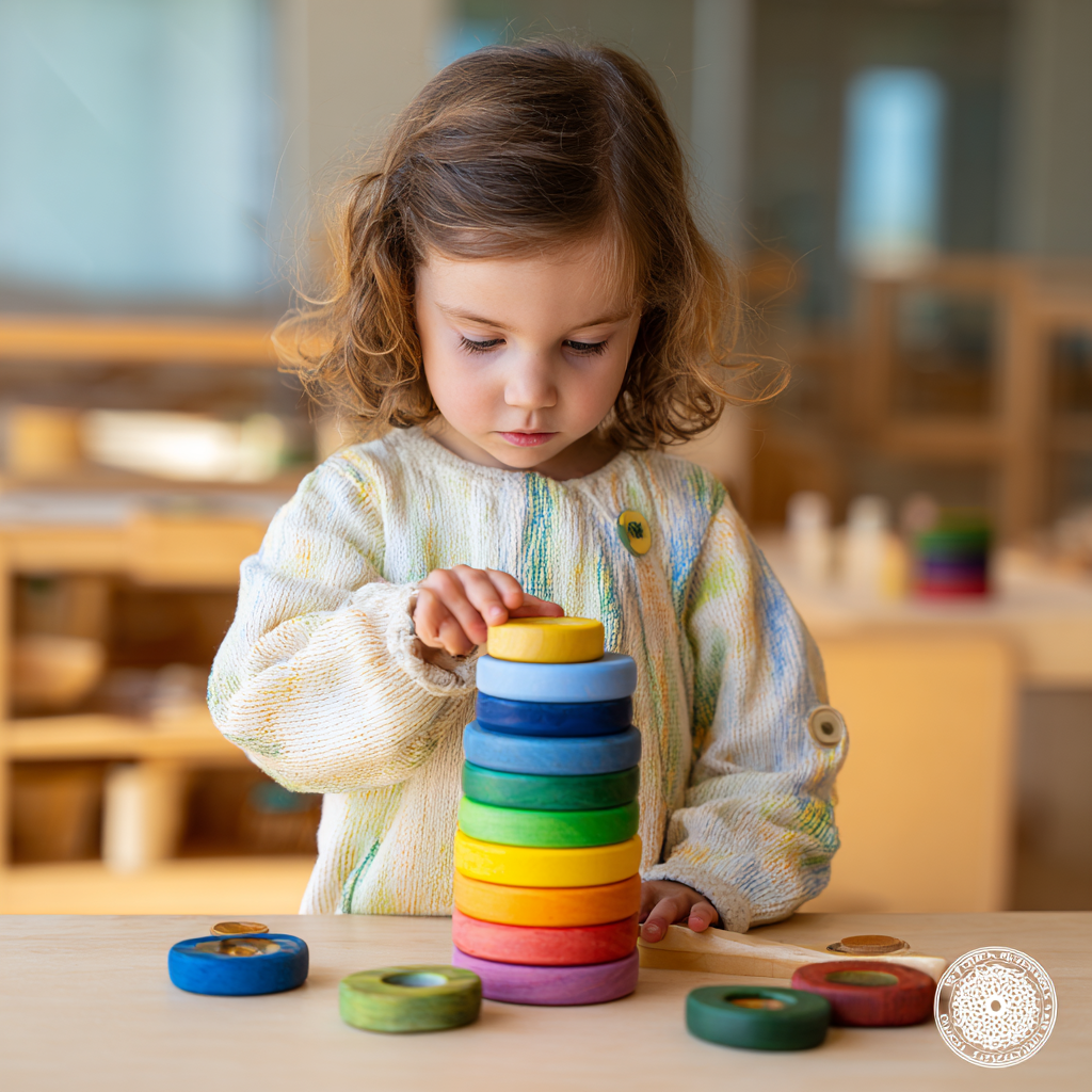 Rainbow Stack Tower for Montessori Balancing Fun