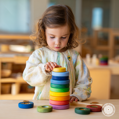 Rainbow Stack Tower for Montessori Balancing Fun