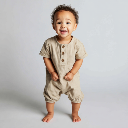 Happy Day Cotton Romper – Soft Play Outfit