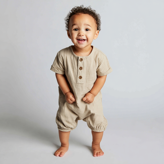 Happy Day Cotton Romper – Soft Play Outfit
