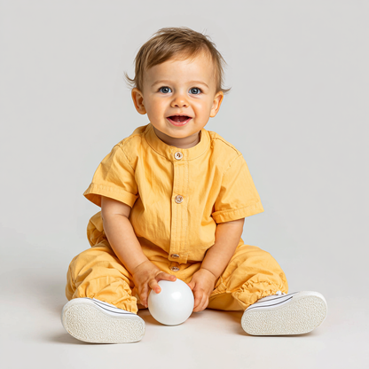 Happy Day Cotton Romper – Soft Play Outfit